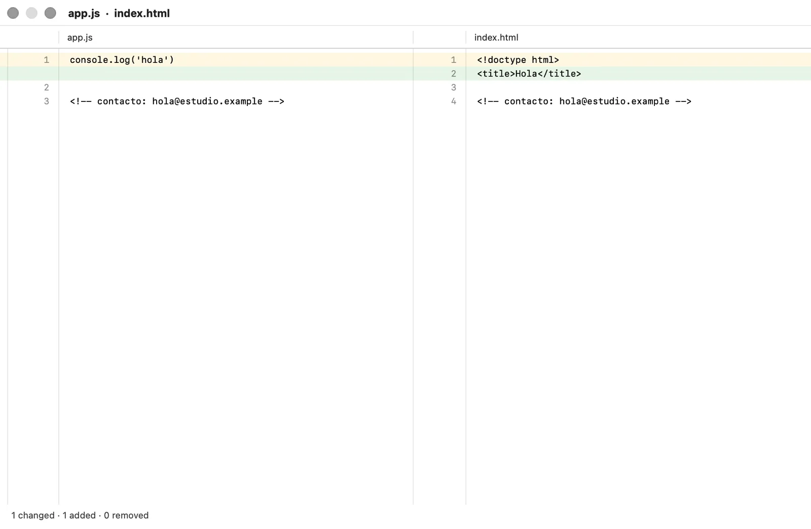 Compare two files as text.